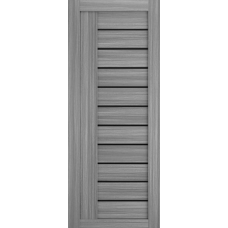 Дверь межкомнатная Леском Техно-10 Дуб пепельный, стекло черное